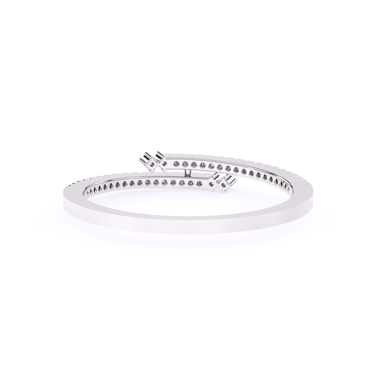 Trendy Round Diamond Bypass Wedding Band